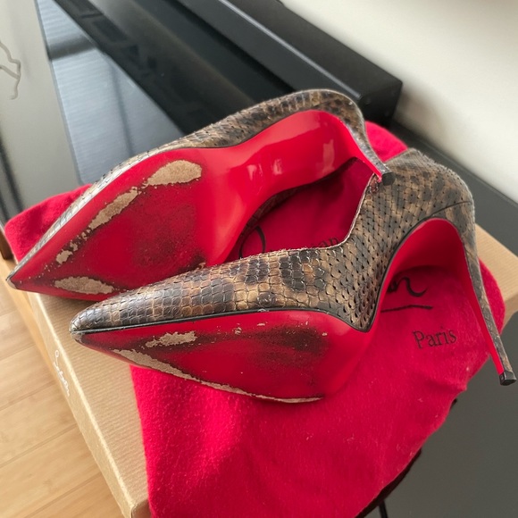 Christian Louboutin pigalle follies python leopard print size 39.5 sized pumps - Picture 7 of 12